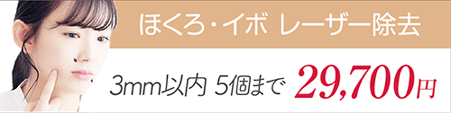 ほくろ・イボ レーザー除去 5mm 5個まで53,900円