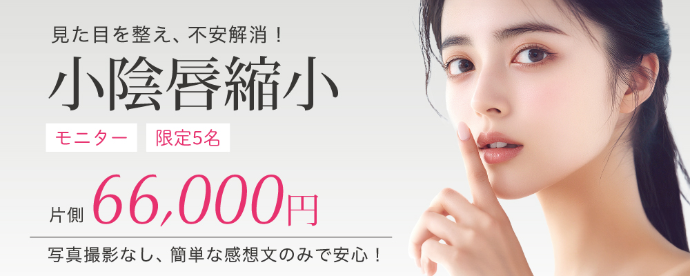 小陰唇縮小モニター限定5名 66,000円