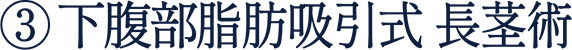 ③ 下腹部脂肪吸引式 長茎術